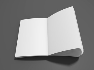 Blank magazine mockup on gray. 3D rendering