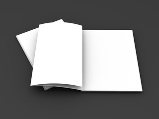 Blank magazine mockup on gray. 3D rendering