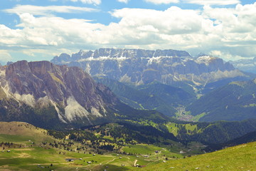 Fototapeta na wymiar Seceda mountain in the Dolomites Italy, 