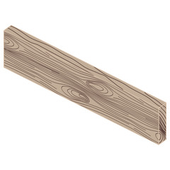 Timber board drawn in in isometric view
