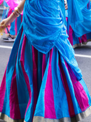 Fototapeta na wymiar Pink Blue Sari Dress