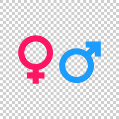 Gender sign vector icon. Men and women concept icon.