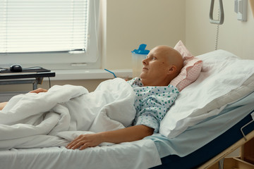 woman patient with cancer in hospital
