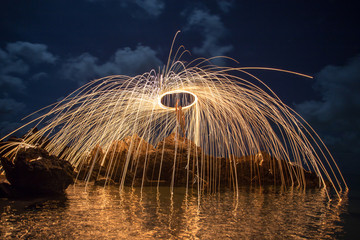 Spin the fire in Thailand