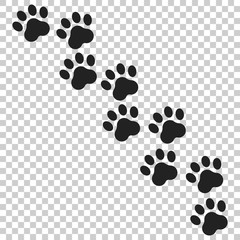 Paw print vector icon. Dog or cat pawprint illustration. Animal silhouette.