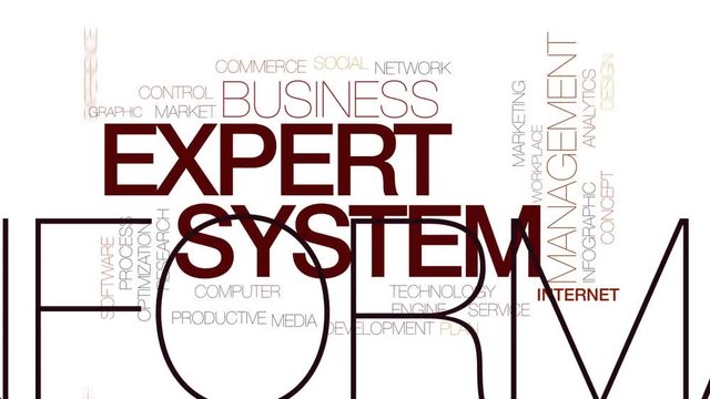 Expert system computing animated word cloud, text design animation. Kinetic typography.