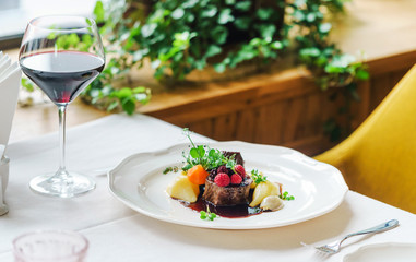 dinner in the restaurant