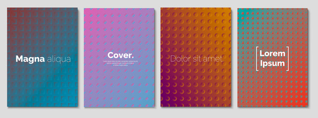 Minimal Vector covers design. Cool halftone gradients. Future Poster template.