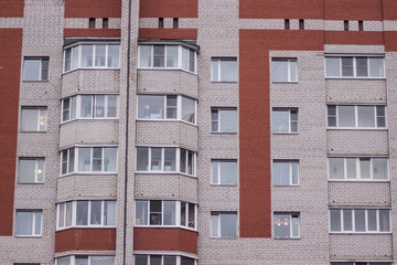 Fototapeta na wymiar a facade of a russian block of flats
