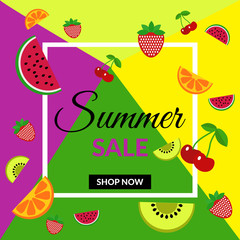Fruit discount sale banner shop design vector eps 10 design