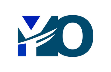 YO Negative Space Square Swoosh Letter Logo