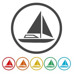 Boat Icons set Flat Graphic Design - Illustration 