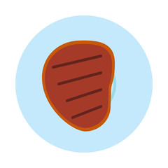 Meat steak flat icon, vector sign, colorful pictogram isolated on white. Meat food symbol, logo illustration. Flat style design
