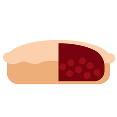 Berry pie flat icon, vector sign, colorful pictogram isolated on white. Sweet dessert Symbol, logo illustration. Flat style design