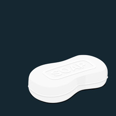 isolated white soap on blue background
