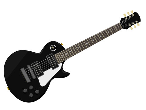 isolated vintage electric guitar on transparent background
