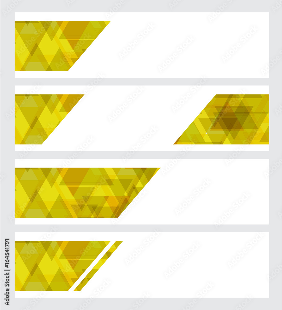 Wall mural a set design of abstract modern vector bright horizontal web banner colourful with shiny polygonal b