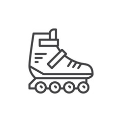 Roller skate line icon, outline vector sign, linear style pictogram isolated on white. Symbol, logo illustration. Editable stroke. Pixel perfect graphics