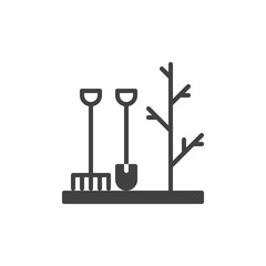 Garden equipment icon vector, filled flat sign, solid pictogram isolated on white. Gardening symbol, logo illustration. Pixel perfect graphics
