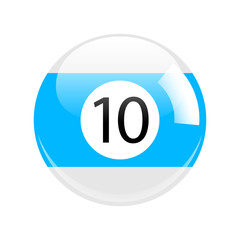 Shiny Blue Ten Pool - Billiard Ball Icon Vector Isolated