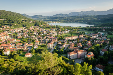 Fototapeta na wymiar Avigliana panorama e laghi