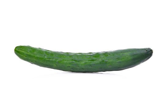 green fresh japanese cucumber, suhyo or zucchini isolated on white background, healthy vegetables