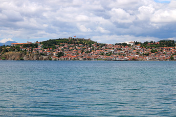 Fototapeta na wymiar Ohrid city and lake landscape Macedonia