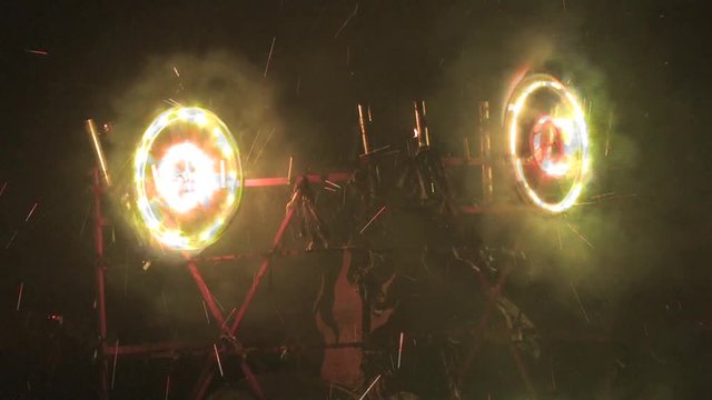 Torito shoots out fireworks into the crowd shot on the point of view of a by standard 9