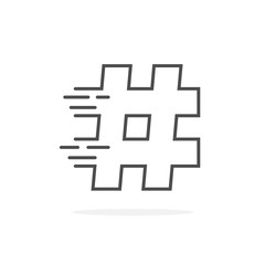 Obraz premium black thin line hashtag with shadow