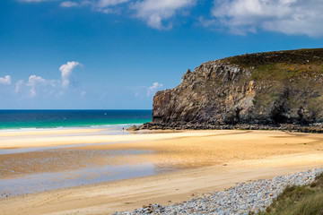 Cliffs and ocean on the coast of Brittany (Bretagne), France