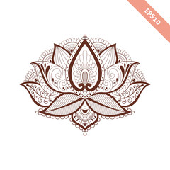 Decorative  element henna style. Flower for your design, tattoo.