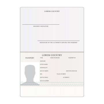 International Passport Vector. People Identification Document. Business, Travel Concept.