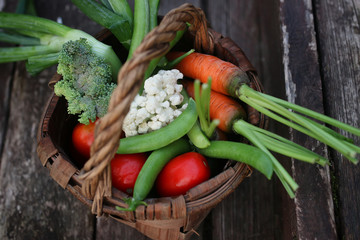 vegetables in basket harvest