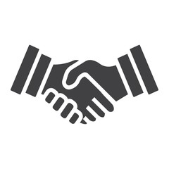 Business handshake solid icon, contract and agreement, vector graphics, a filled pattern on a white background, eps 10.