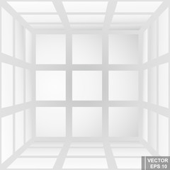 Perspective. Square. Three-dimensional 3D. The outline is isolated on a white background.