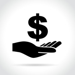 dollar sign in hand icon