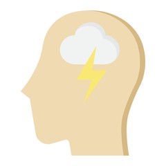 Brainstorm flat icon, business and idea, vector graphics, a colorful solid pattern on a white background, eps 10.