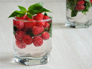 Raspberry mint drink. Drink to quench your thirst.