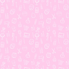 makeup seamless pattern background set