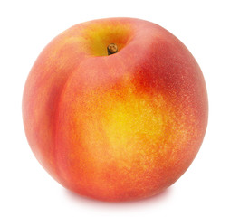 Fresh Ripe Nectarine Isolated on White Background