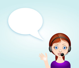 Girl avatar with speech bubble