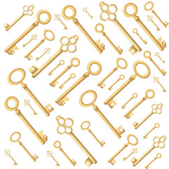 Web site page and mobile app design vector element. Retro vintage keys silhouettes vector set collection