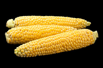 Raw sweet corn detail