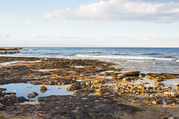 The rocky shore by the sea