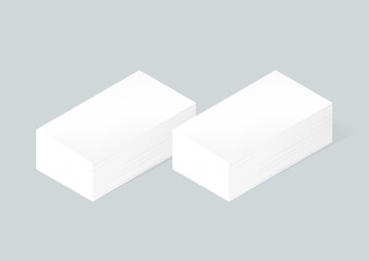 Two stack of blank business cards. Vector mock up illustration.