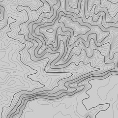 Topographic map background with space for copy . Line topography map contour background , geographic grid abstract vector illustration . Mountain hiking trail over terrain .