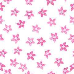 Naklejka premium Egyptian star cluster flower. Pink flower design for seamless, pattern and background. Vector illustration.