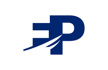 EP Negative Space Square Swoosh Letter Logo