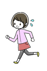 ジョギング　若い女性