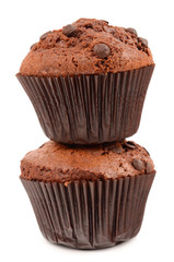 muffins on white background